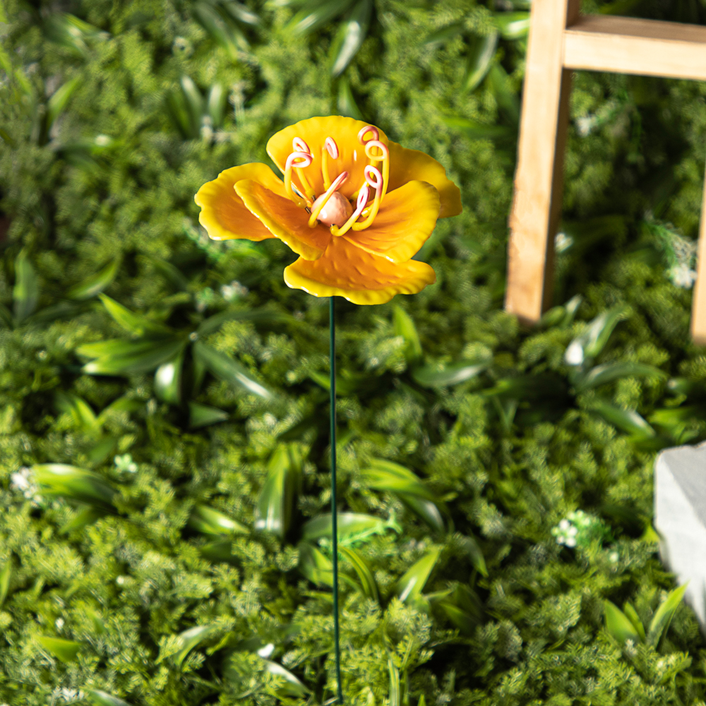 INBLOOM Фигурка на стержне Цветок 12,5х12,5х64см, металл, пластик, арт.№ 153-008