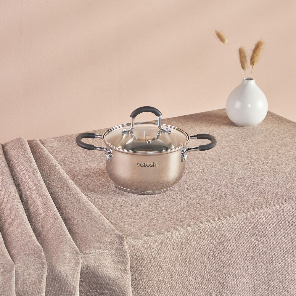 SATOSHI Альбер Кастрюля 16х9,5см, 1,8л, со стекл. крышкой, индукция, арт.№ 822-212