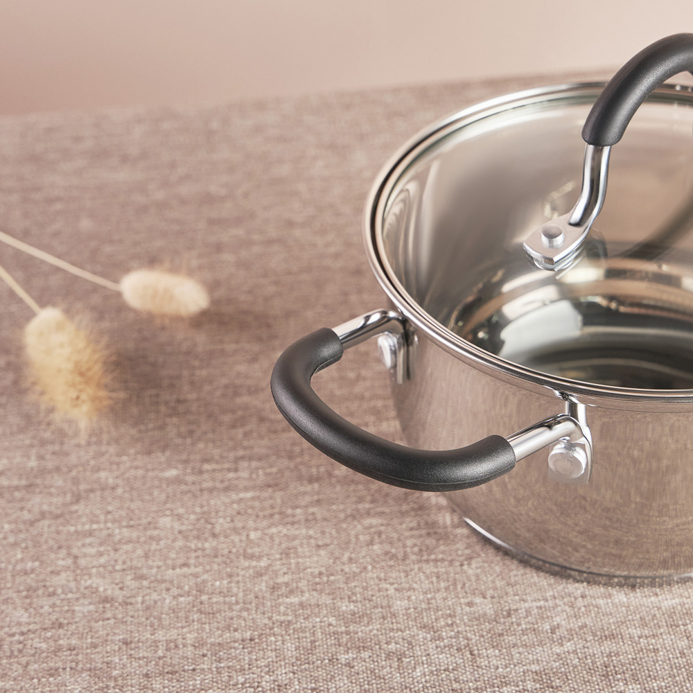 SATOSHI Альбер Кастрюля 16х9,5см, 1,8л, со стекл. крышкой, индукция, арт.№ 822-212