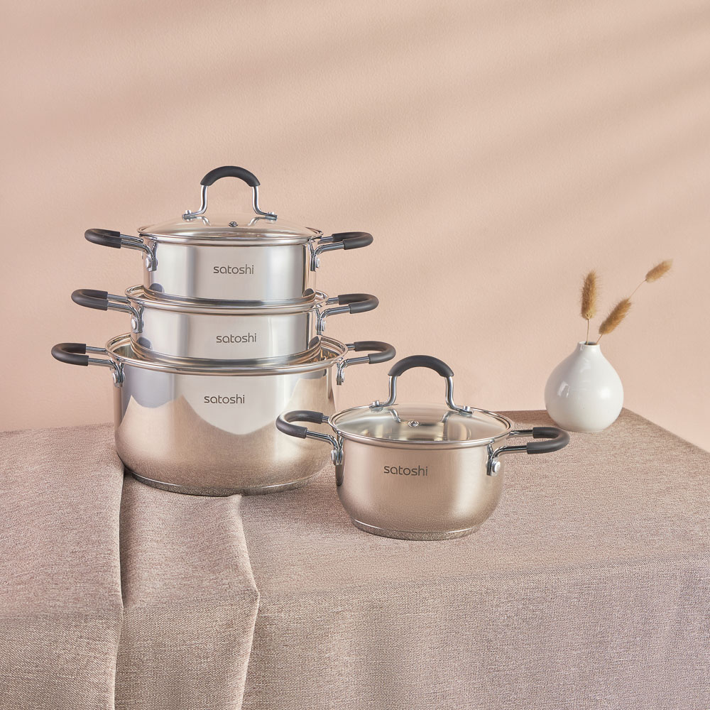 SATOSHI Альбер Кастрюля 16х9,5см, 1,8л, со стекл. крышкой, индукция, арт.№ 822-212