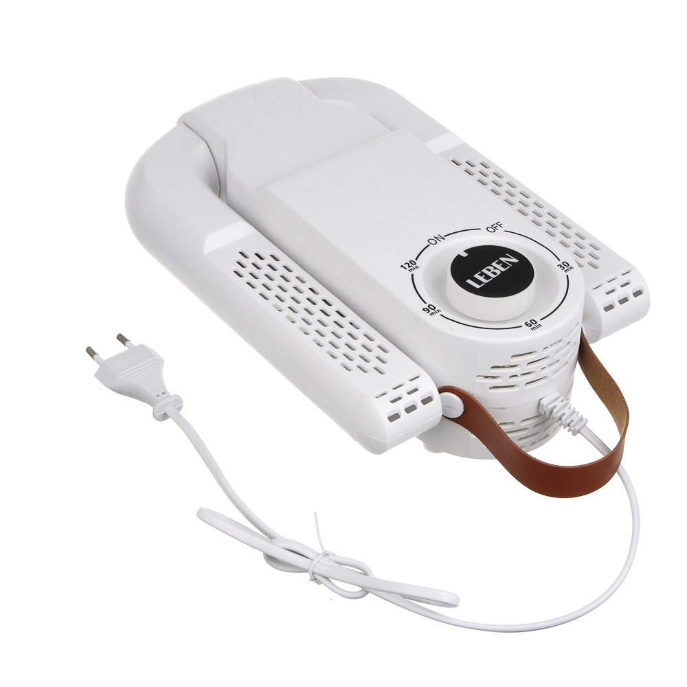 LEBEN Сушилка для обуви, от сети 220В, 150Вт, таймер, обдув, ультрафиолет, белый, арт.№ 248-012