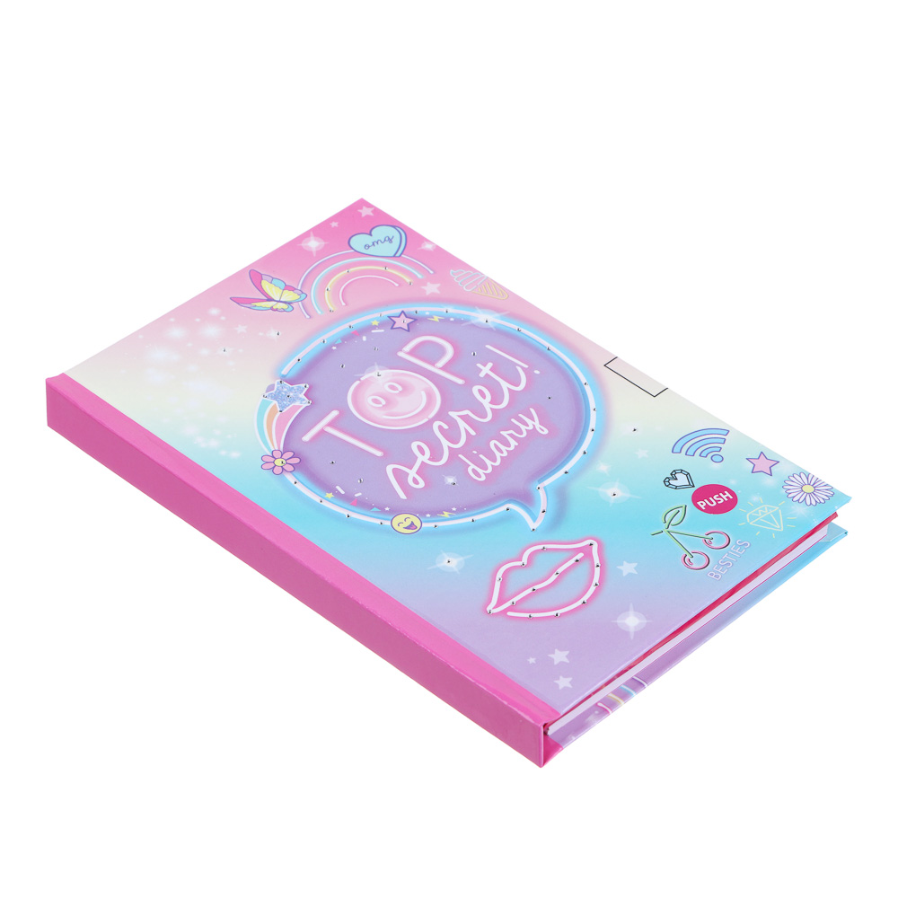 Записная книжка со светодиодами B6, 18х12см, 48л., тв.обложка, кнопка включения свечения, 2 дизайна, арт.№ 574-021