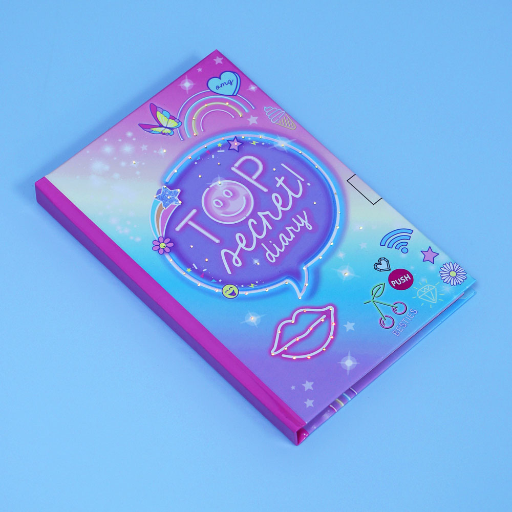 Записная книжка со светодиодами B6, 18х12см, 48л., тв.обложка, кнопка включения свечения, 2 дизайна, арт.№ 574-021