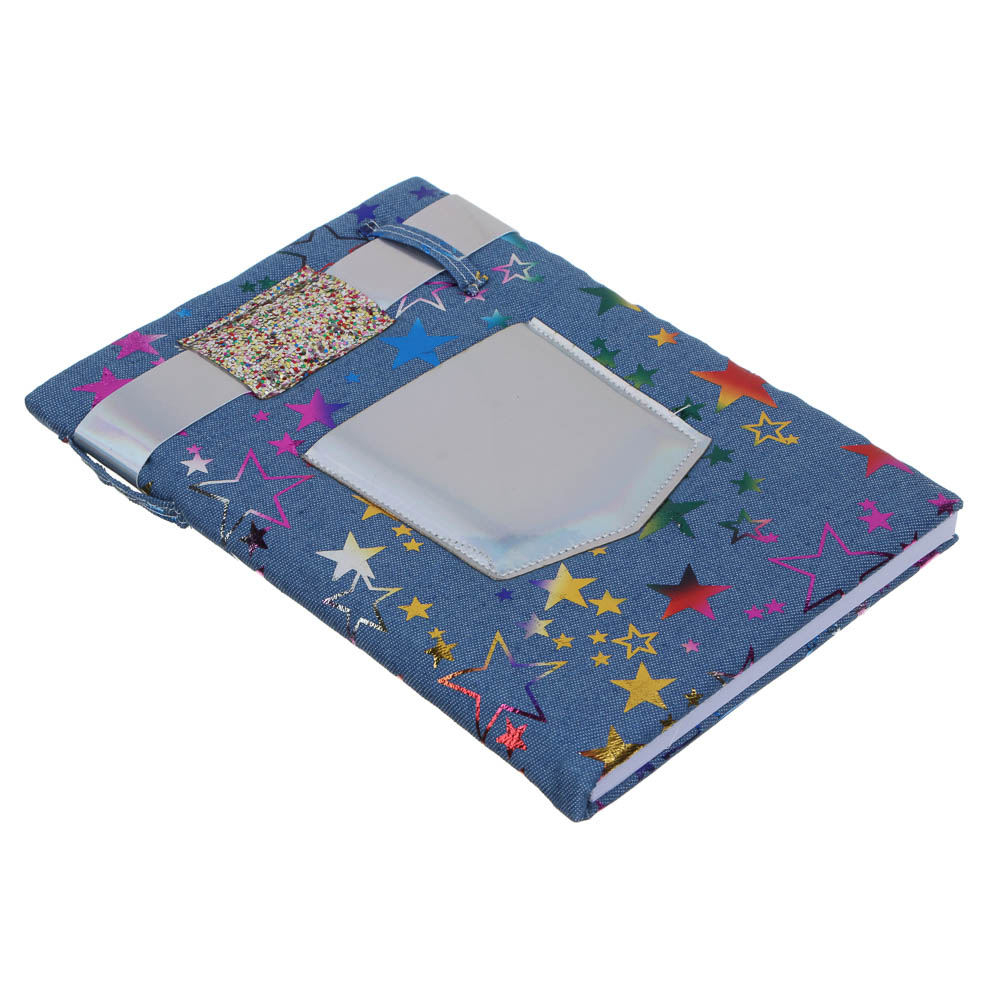 Джинс Записная книжка А5, 21х14,5см, 80л., тв.обложка, джинса, аппликация "Джинсы", 2 дизайна, арт.№ 574-027