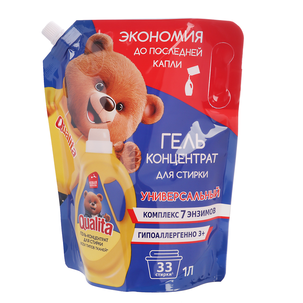 Гель для стирки QUALITA Универсальный, дой-пак, 1л, арт.№ 958-120