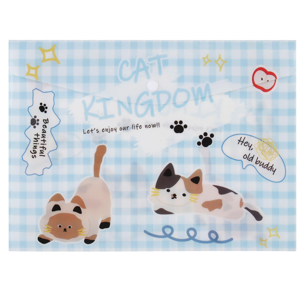 Папка с кнопкой А4 33х23см, "Единорожка/Котики", 200мкм, ПП, 2 дизайна, арт.№ 524-357