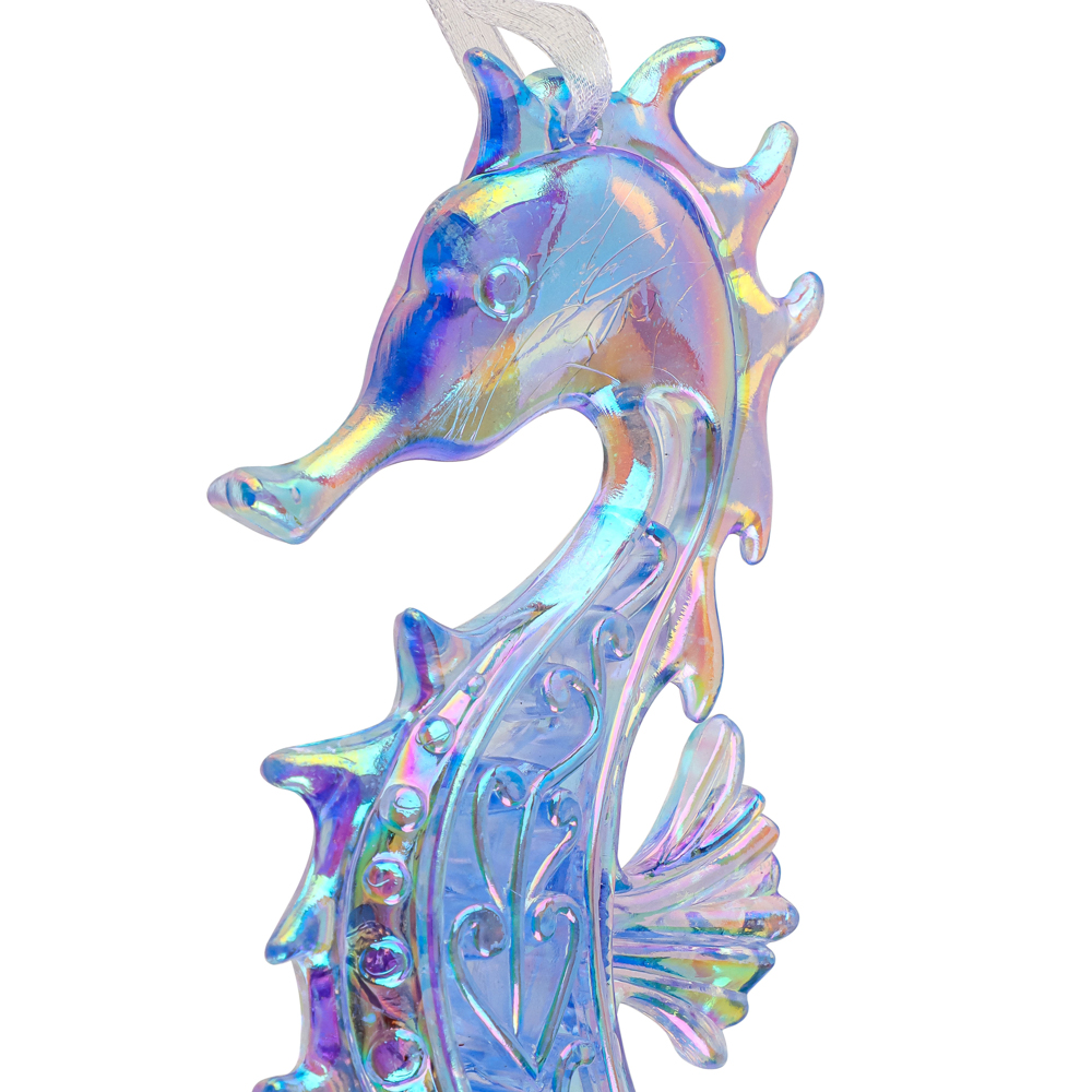 СНОУ БУМ Подвеска декоративная в виде морского конька, переливающийся цвет,акрил,6x1,5x14 см,2 цвета, арт.№ 374-487