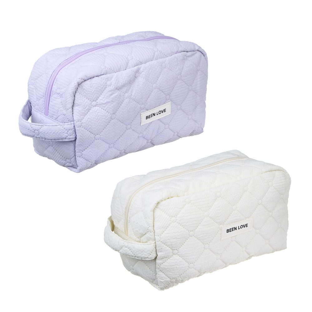 ЮL Косметичка стеганая дутая с боковой ручкой Килт, 100% ПЭ, 24х13х10см, 2 цвета, арт.№ 327-325