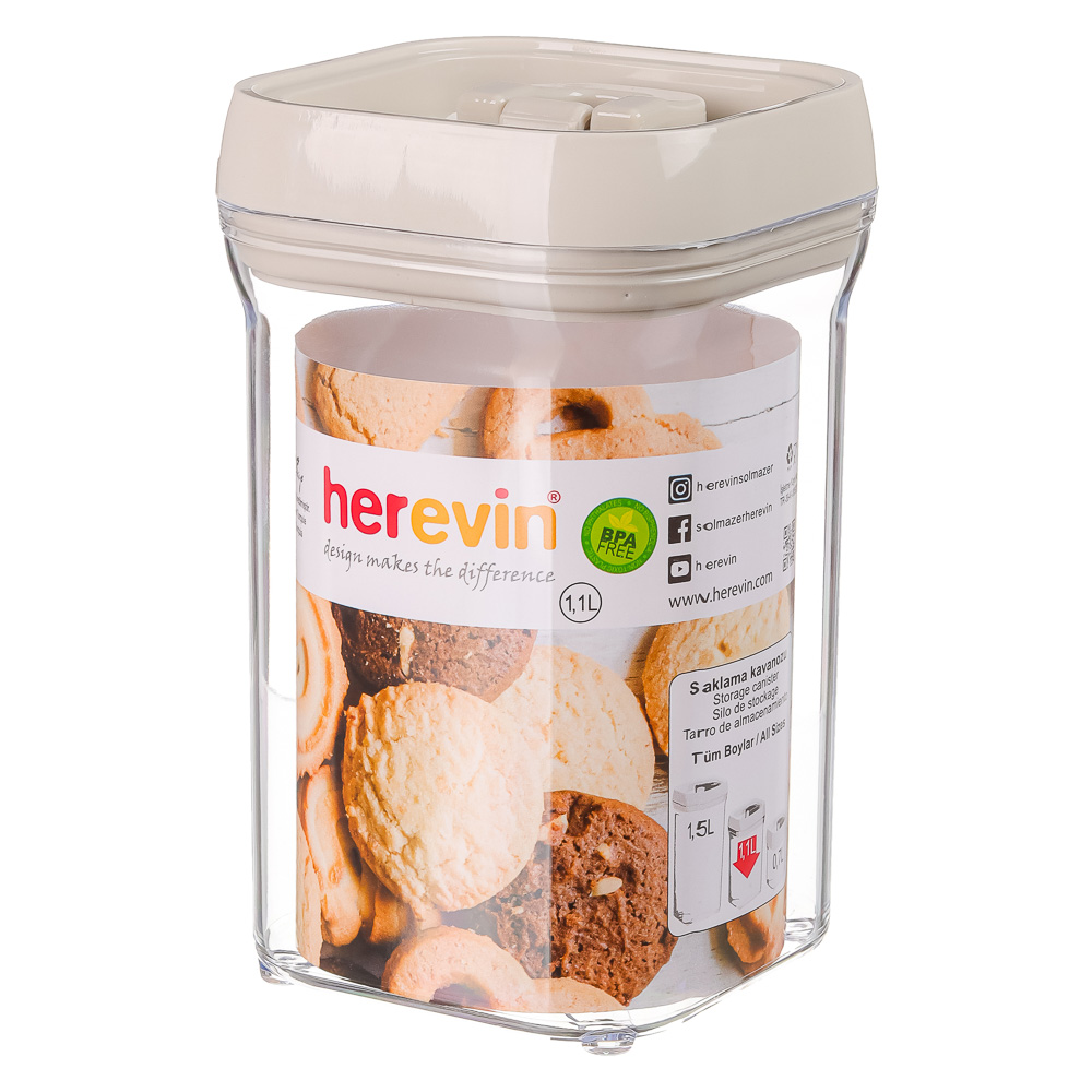 HEREVIN Космо Банка для сыпучих продуктов, 1100мл, пластик, 161202-824, арт.№ 828-257