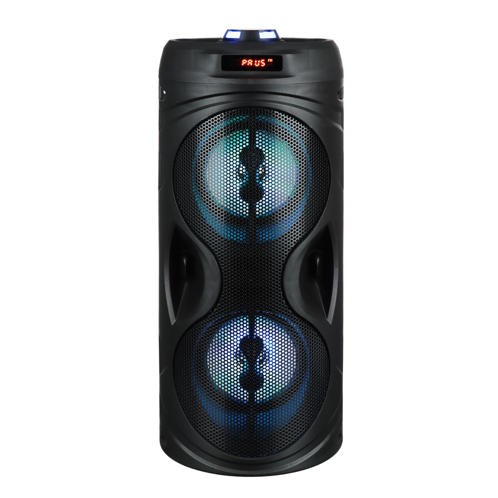 FORZA Колонка беспроводная Drum, 10 Вт, 2200 мАч, светомузыка, LED-дисплей, FM, AUX, USB, ВШГ 39x16x16 см, арт.№ 443-016