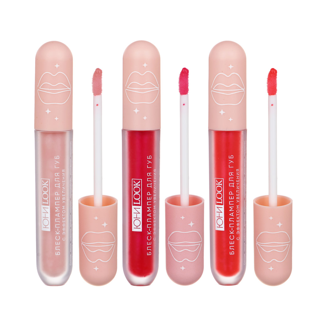 ЮНИLOOK Блеск-плампер для губ с эффектом увеличения, 3,7мл, 3 тона, арт.№ 330-506