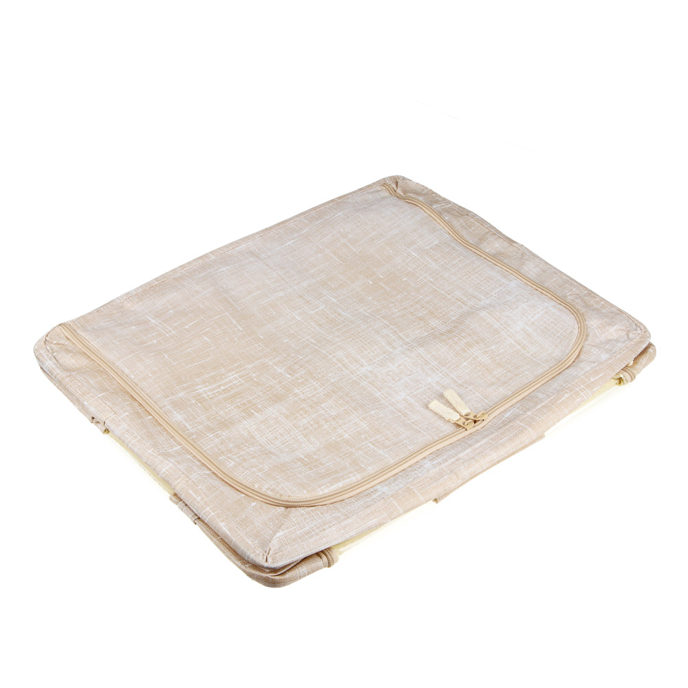 Короб жесткий тм VETTA ЛЁН, складной метал.каркас,полиэстер, 50х40х22см, бежевый, арт.№ 457-643