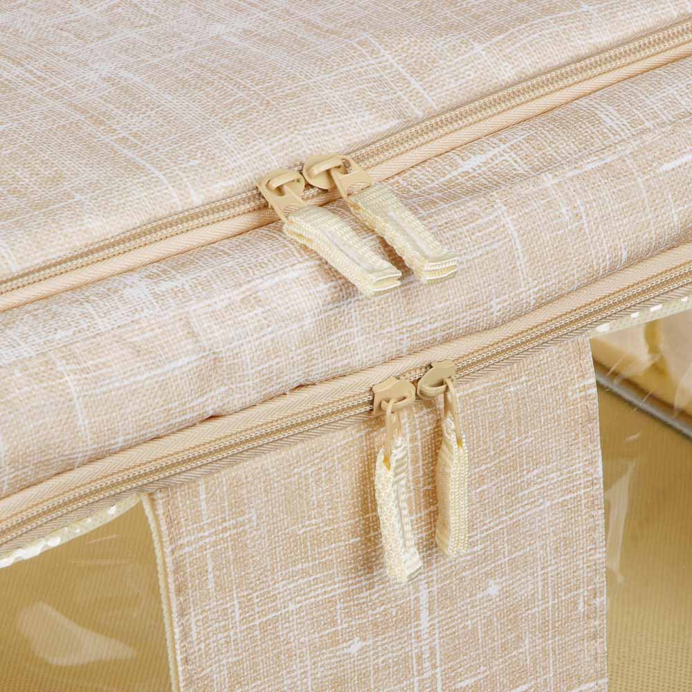 Короб жесткий тм VETTA ЛЁН, складной метал.каркас,полиэстер, 50х40х22см, бежевый, арт.№ 457-643