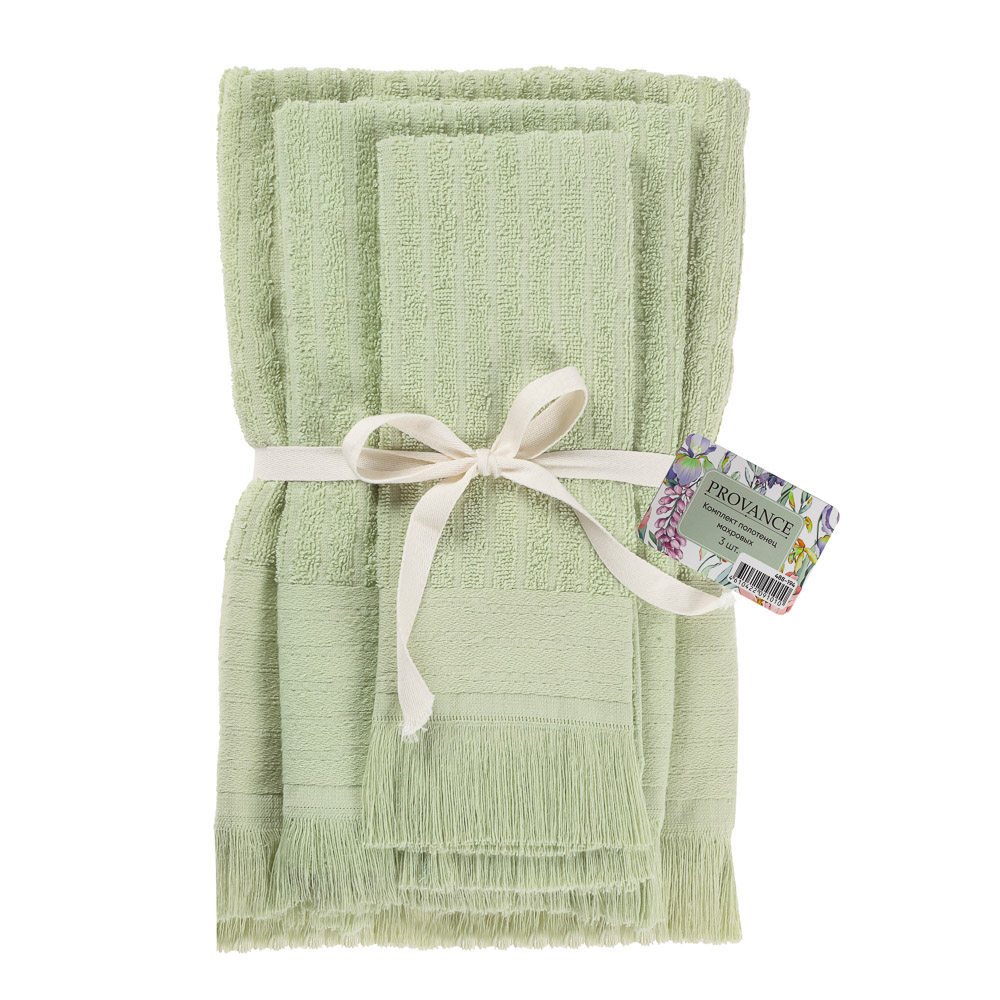 PROVANCE Ботаника Комплект полотенец махровых, 400г/м, 100% хлопок, 30х50, 50х90, 70х130, 6 цветов, арт.№ 488-194