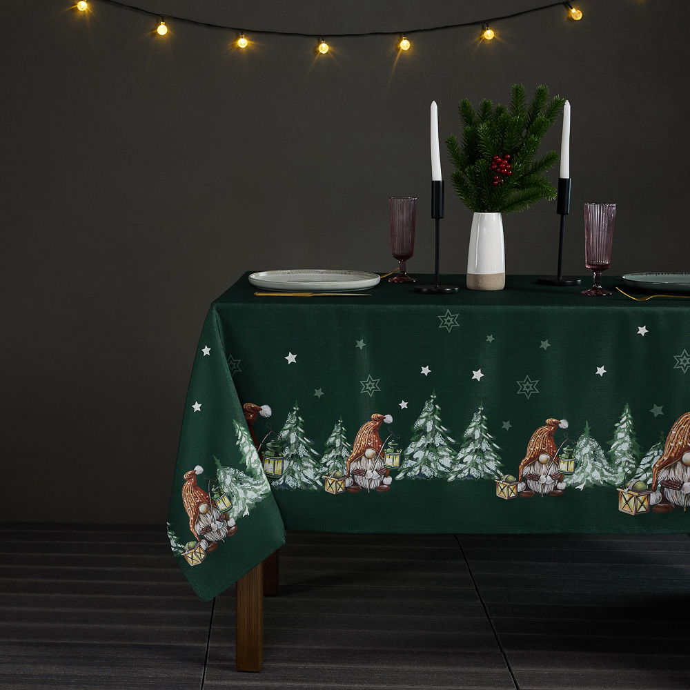 PROVANCE Фелиз Скатерть текстильная с водоотталкивающей пропиткой, 140x180см, 100%полиэстер, зеленый, арт.№ 492-197