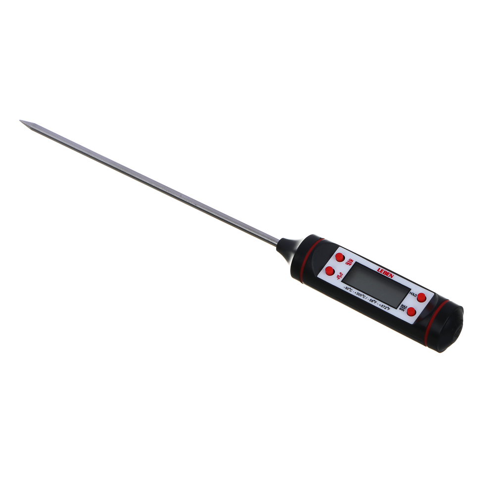 LEBEN Термощуп кухонный, max 300C, от LR44, чёрный, арт.№ 288-030