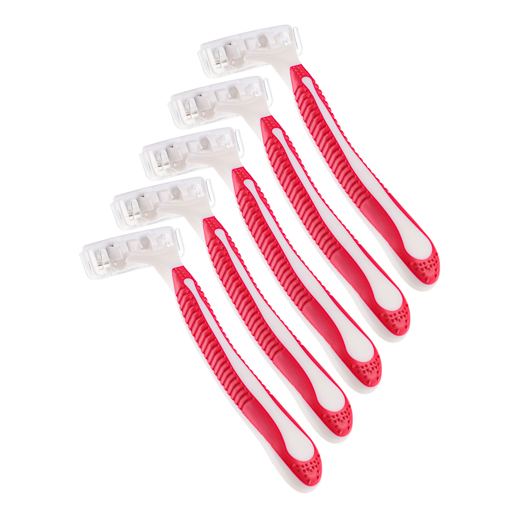 PROWAY Станки для бритья женские с тройным лезвием, плавающая головка, силикон, пластик, 5шт, арт.№ 346-013