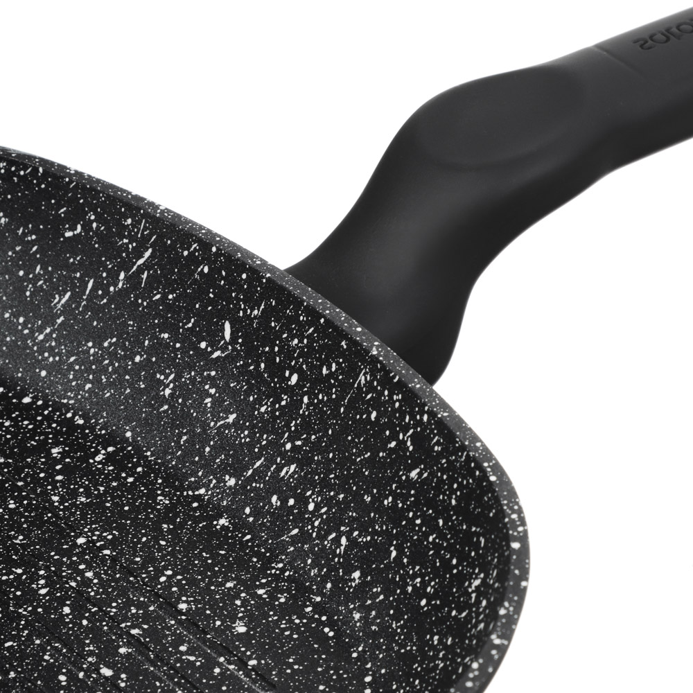 SATOSHI Стоун Сковорода-гриль 24*24см, литой алюм., антипр."каменное" покрытие, индукция, арт.№ 846-495