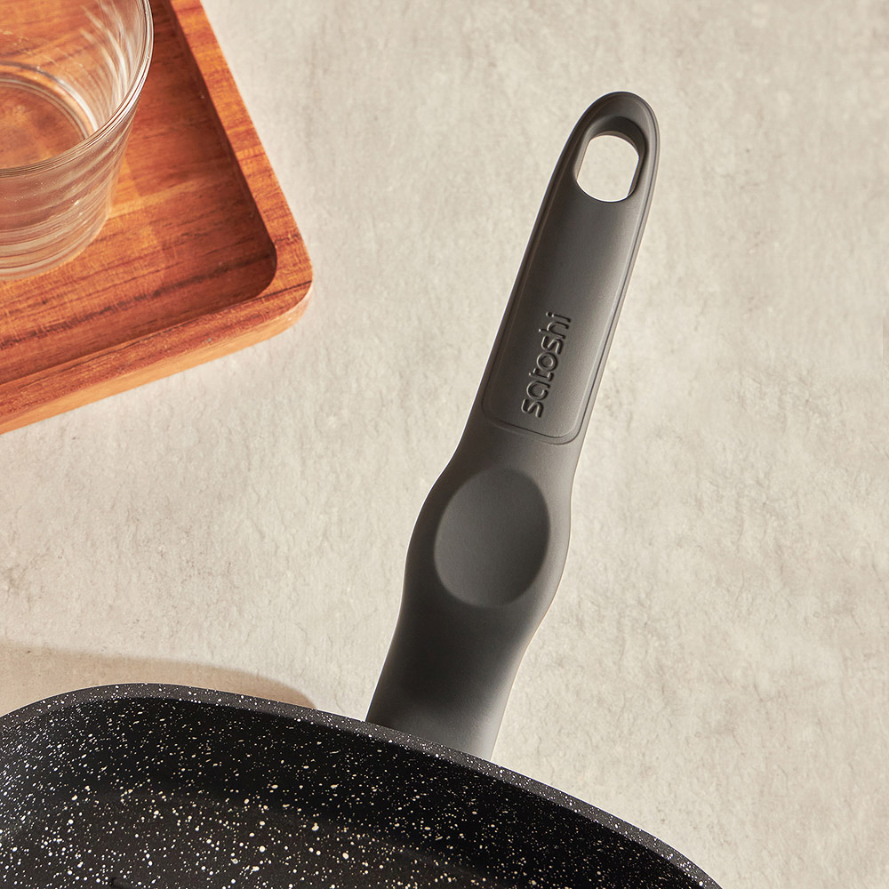 SATOSHI Стоун Сковорода-гриль 24*24см, литой алюм., антипр."каменное" покрытие, индукция, арт.№ 846-495