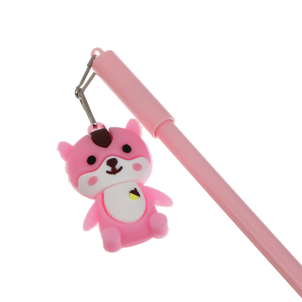 Ручка гелевая черная 0,5мм, с фигуркой "Котики", 6 видов, арт.№ 591-288