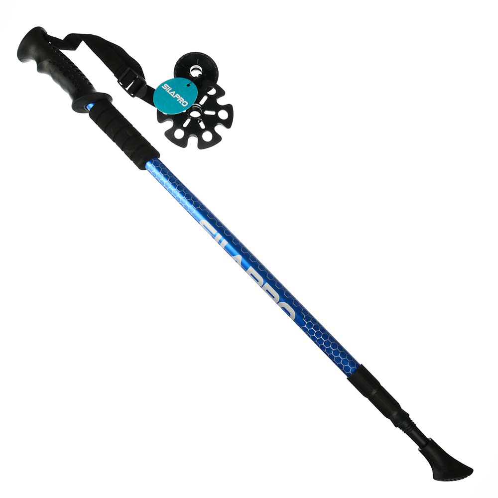 SILAPRO Палка для скандинавской ходьбы 1шт, телескопическая 65-135см, алюм 6061, PVC, арт.№ 190-009