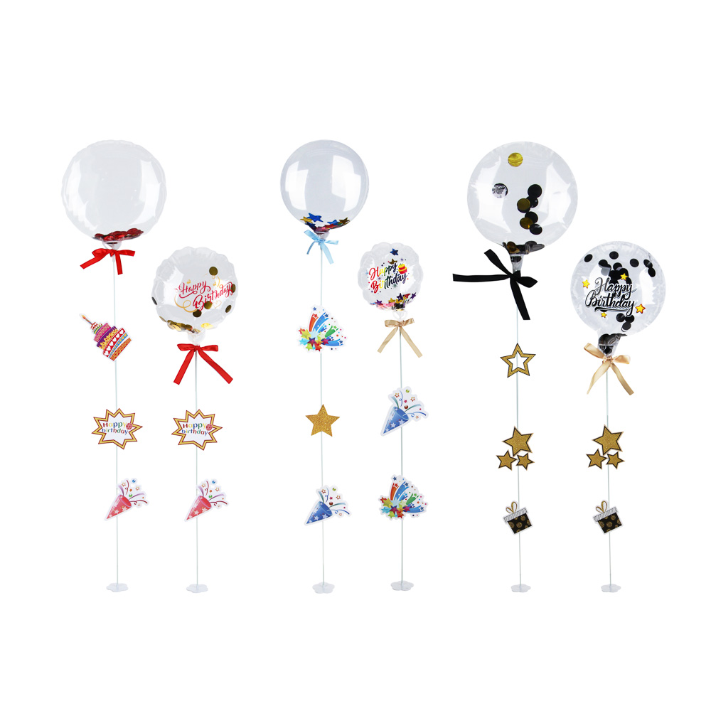 FNtastic Набор шаров 2 шт с рисунком на подставке с декором, полиэстер, картон, Happy Birthday,3 цв., арт.№ 518-077