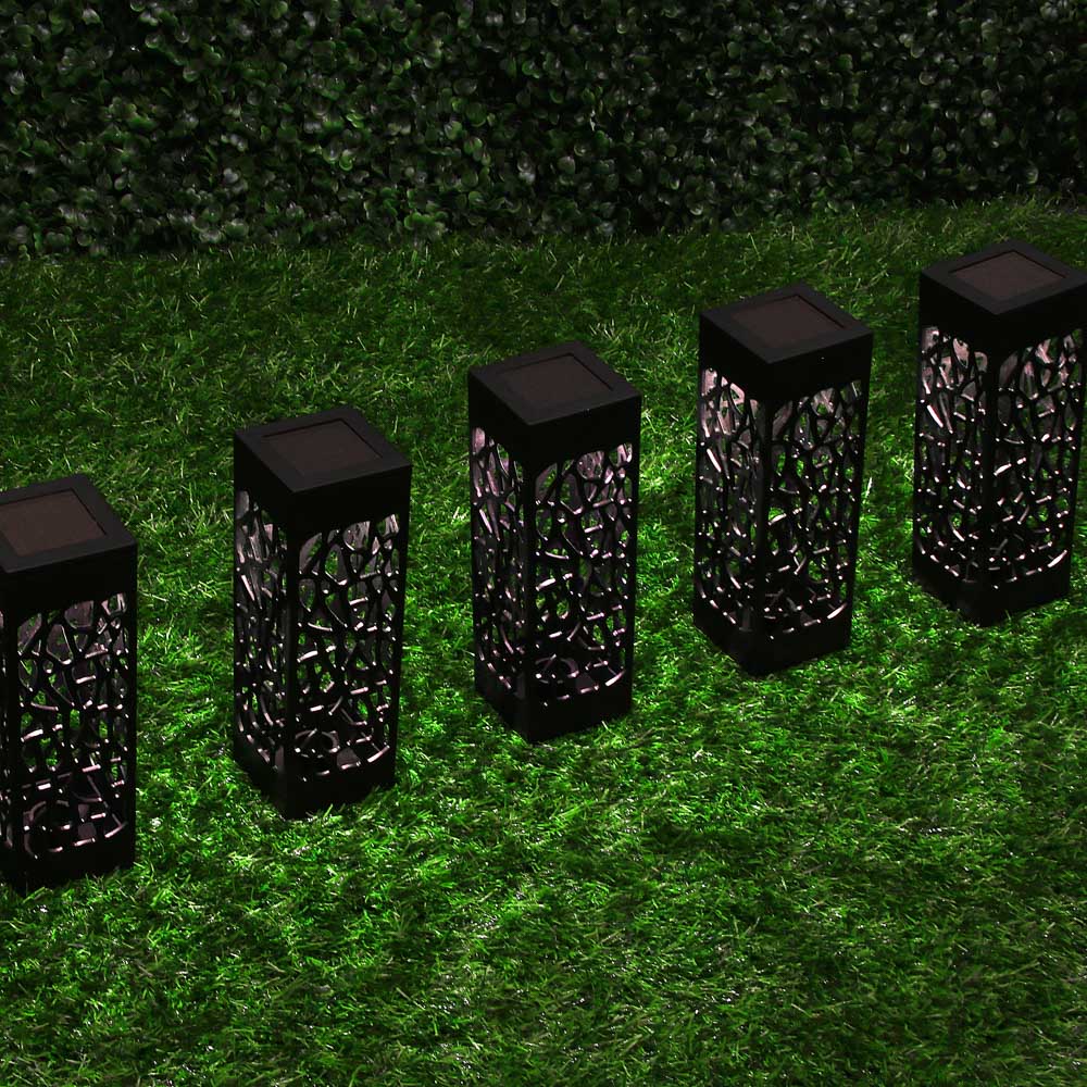 INBLOOM Фонарь садовый на солн.батарее Ажур 6x6х28см, 1LED*шампань, 1x1.2V Ni-MH AAA600mAh, пластик, арт.№ 475-290