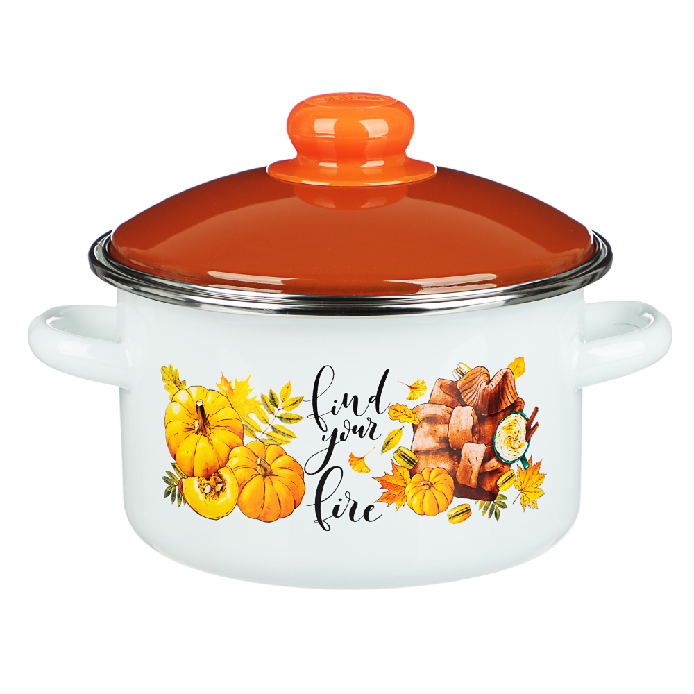 Осенняя романтика Кастрюля эмалированная 2 л, арт.№ 894-013