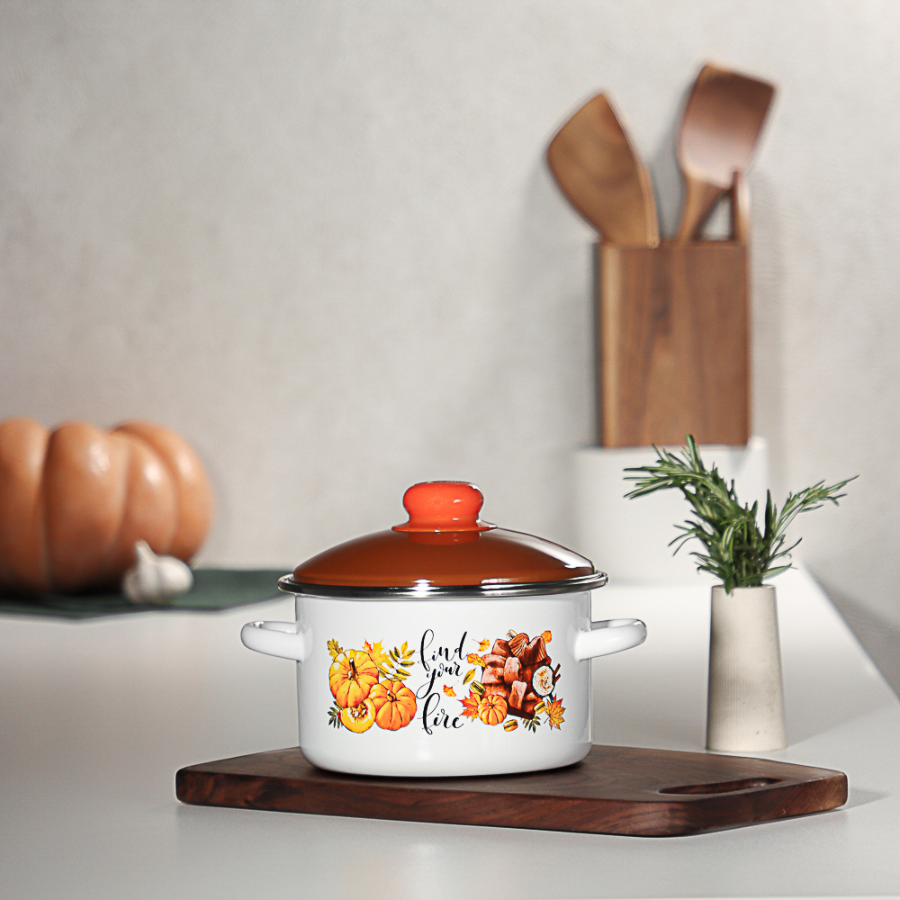 Осенняя романтика Кастрюля эмалированная 2 л, арт.№ 894-013