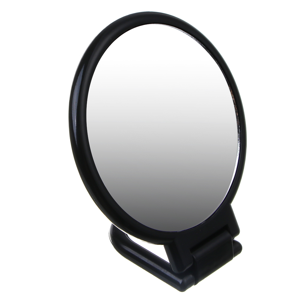 Зеркало настольное складное тм ЮНИLOOK Леон, зум х1,х2, пластик, стекло, 15,5х9,3х0,8см, черный, арт.№ 301-276