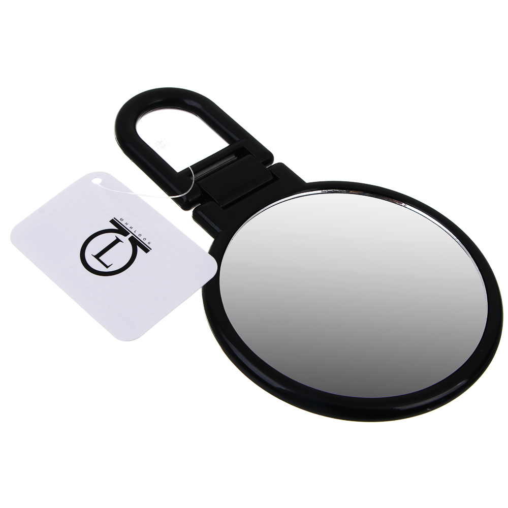 Зеркало настольное складное тм ЮНИLOOK Леон, зум х1,х2, пластик, стекло, 15,5х9,3х0,8см, черный, арт.№ 301-276