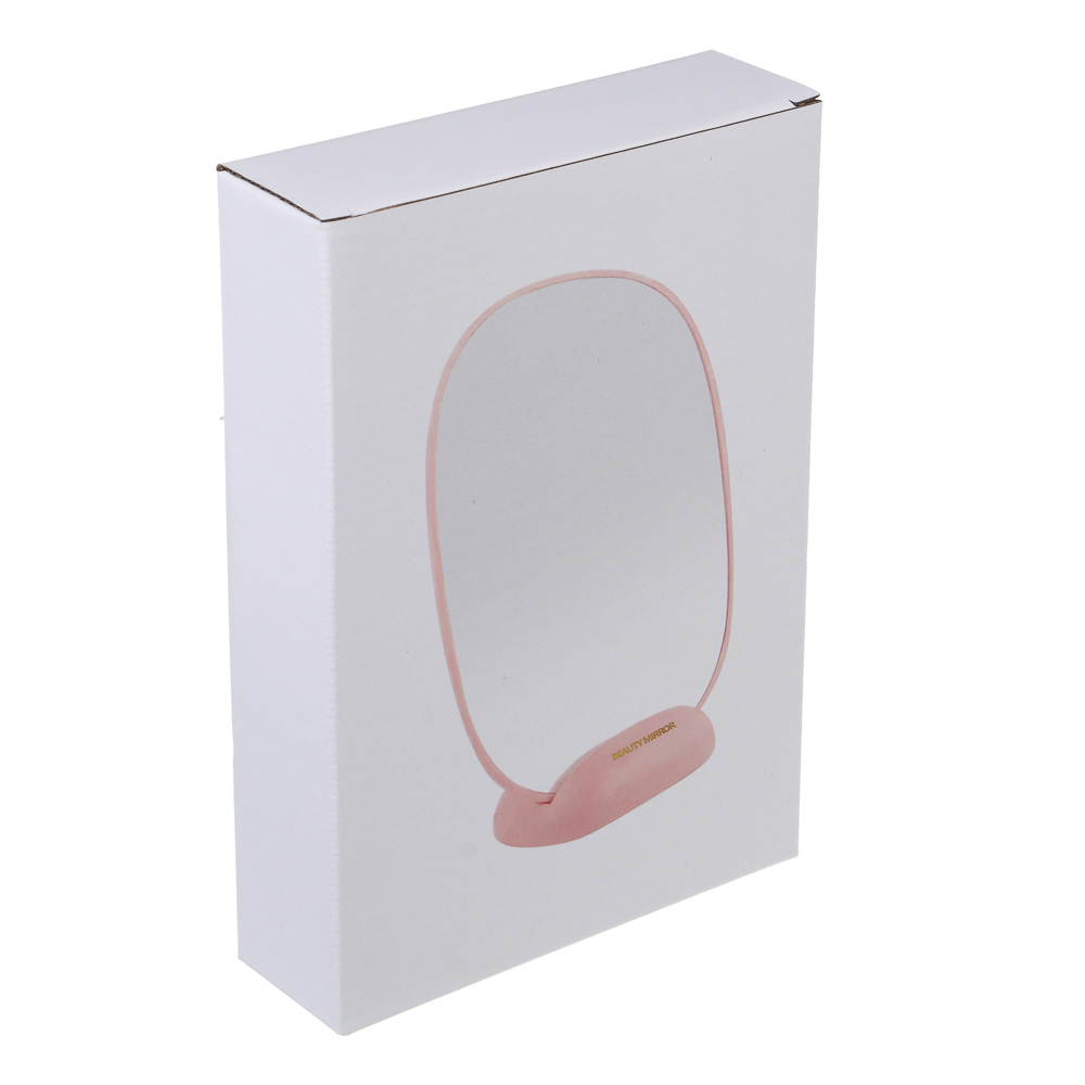 ЮНИLOOK Иллюзия Зеркало настольное с подставкой, полистирол, стекло 21х15см, 3 цвета, арт.№ 301-277