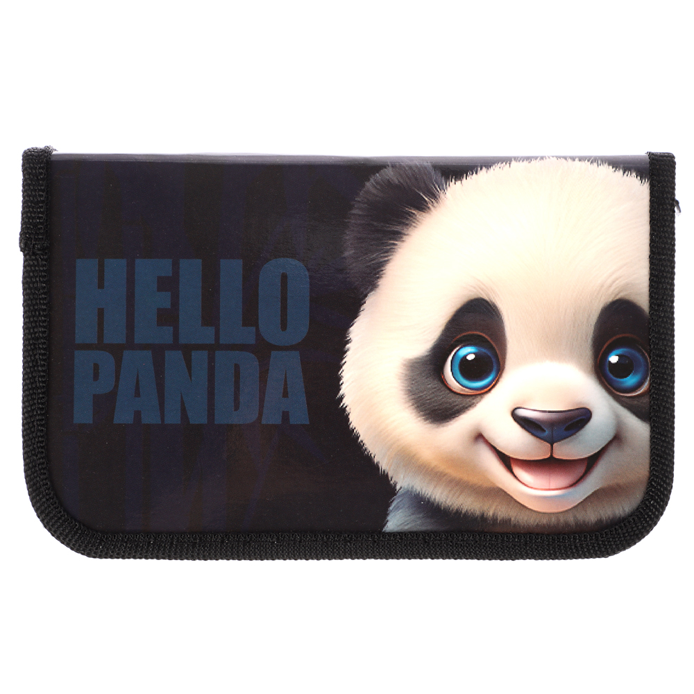 Пенал школьный жесткий прямоугольный "Панда/Рэйсинг Тим ", 1 отделение, 19х11,5 см, ламинированный картон, арт.№ 524-244