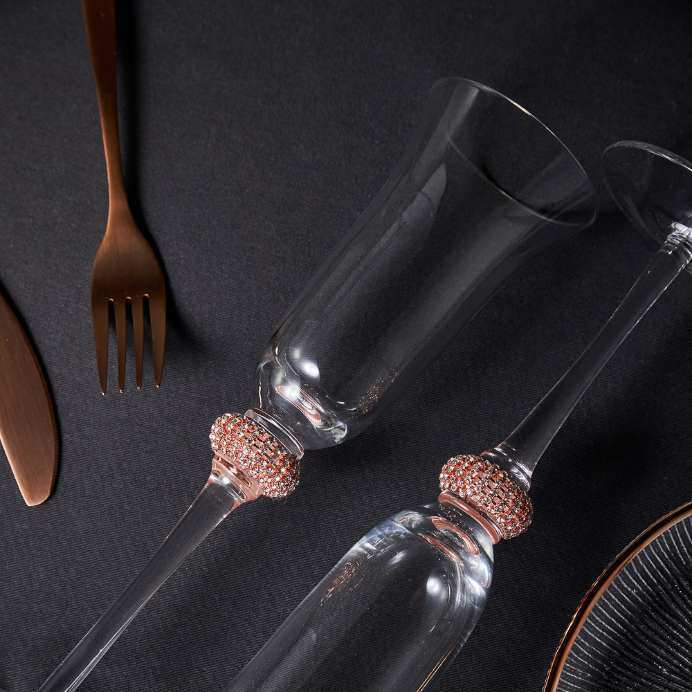 BY COLLECTION White Line Набор бокалов для шампанского, 2шт., 190 мл, 7,5х24 см, стекло, арт.№ 820-857