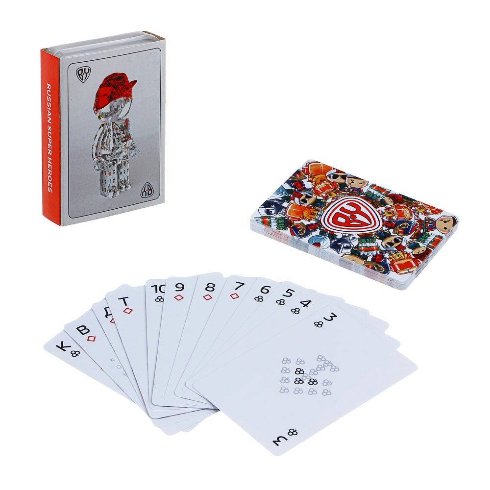 BY Карты игральные 54шт, пластик PVC, 6х9см, арт.№ 897-093