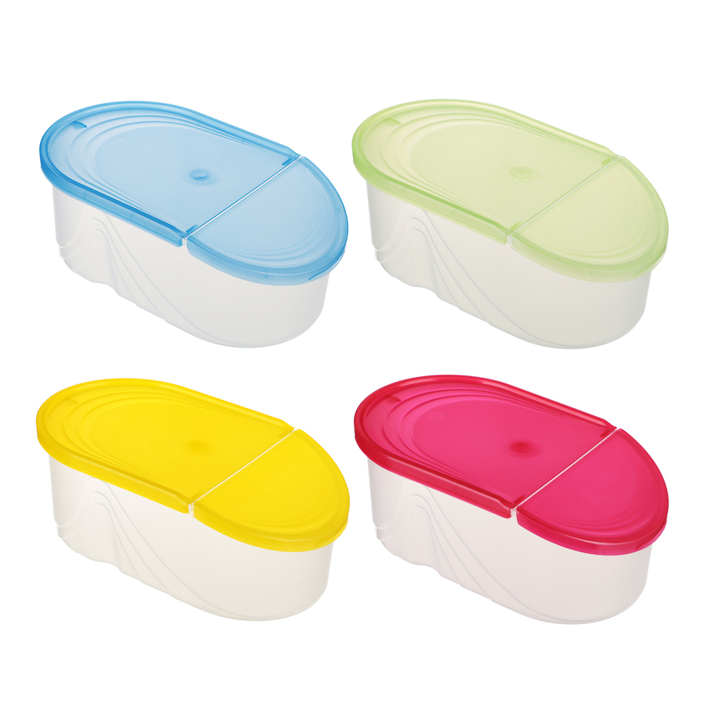 Банка для сыпучих продуктов Wave 0,5л, пластик, 4 цвета, арт.№ 861-368