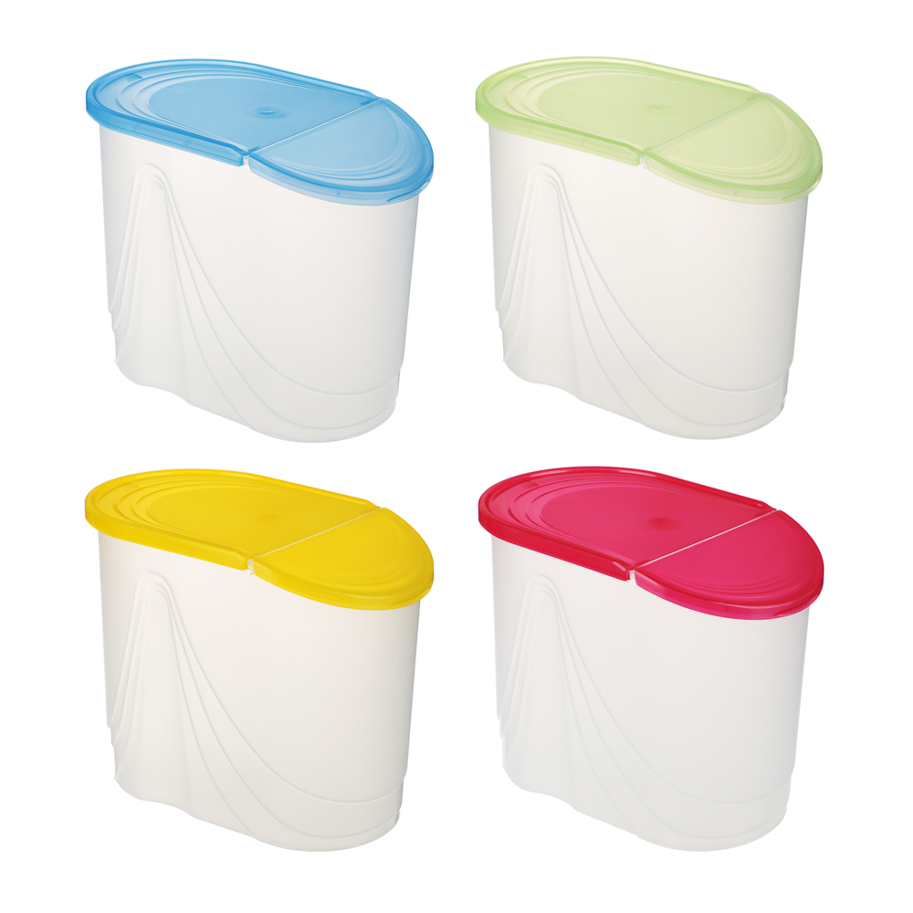 Банка для сыпучих продуктов Wave 1,5л, пластик, 4 цвета, арт.№ 861-370