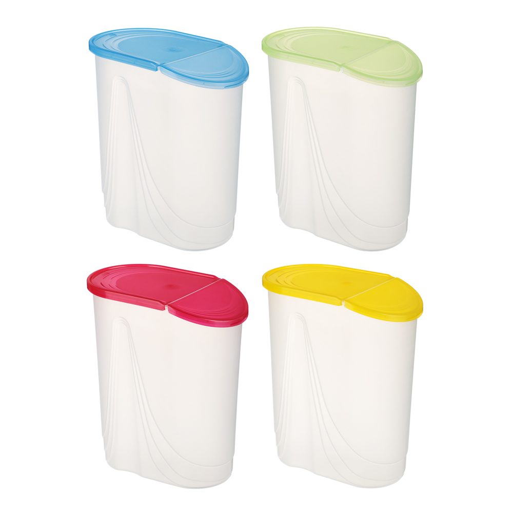 Банка для сыпучих продуктов Wave 2,0л, пластик, 4 цвета, арт.№ 861-371