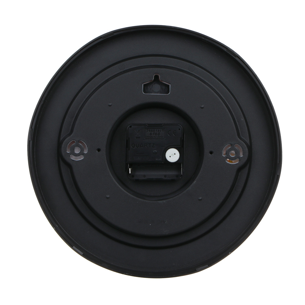 LADECOR CHRONO Часы настенные круглые, пластик, 24,6х24,6х4,2 см, 1xАА, цвет окантовки черный, арт.№ 581-250
