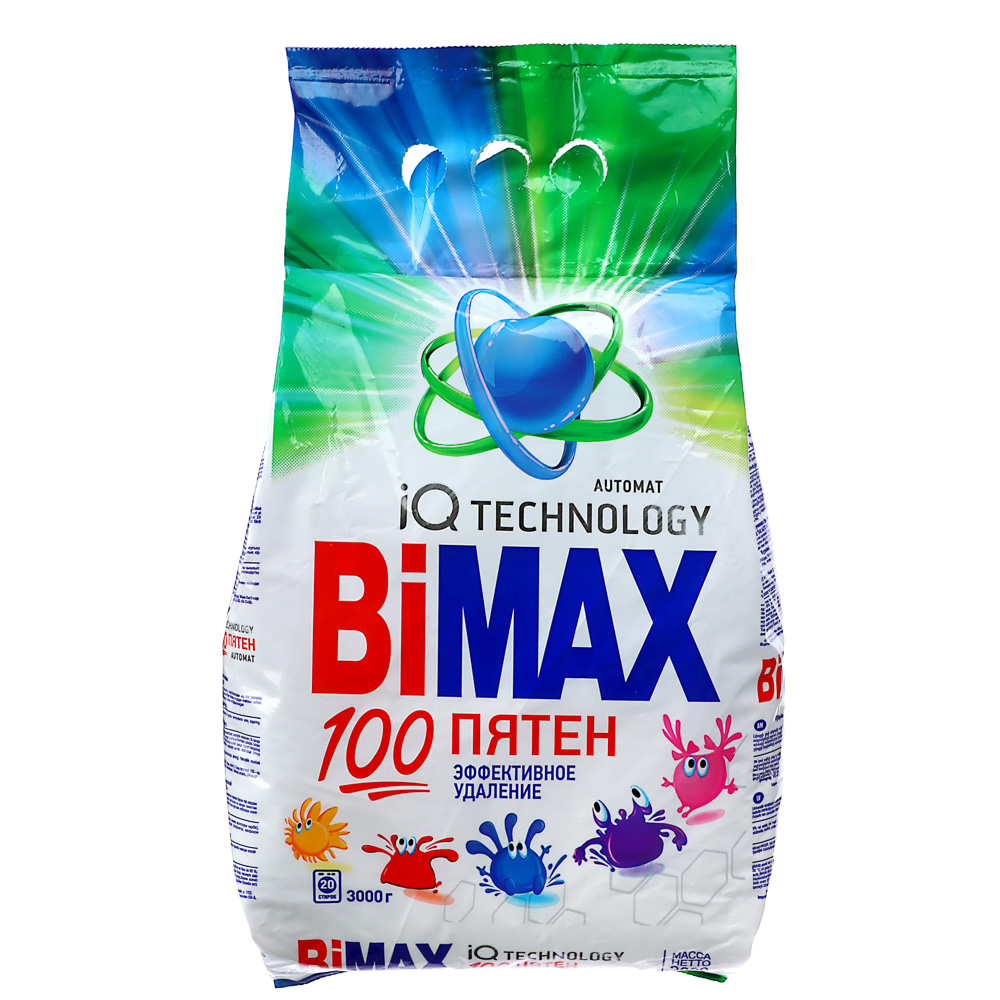 Стиральный порошок BiMAX 100 пятен автомат, п/э, 3кг, арт.№ 958-086