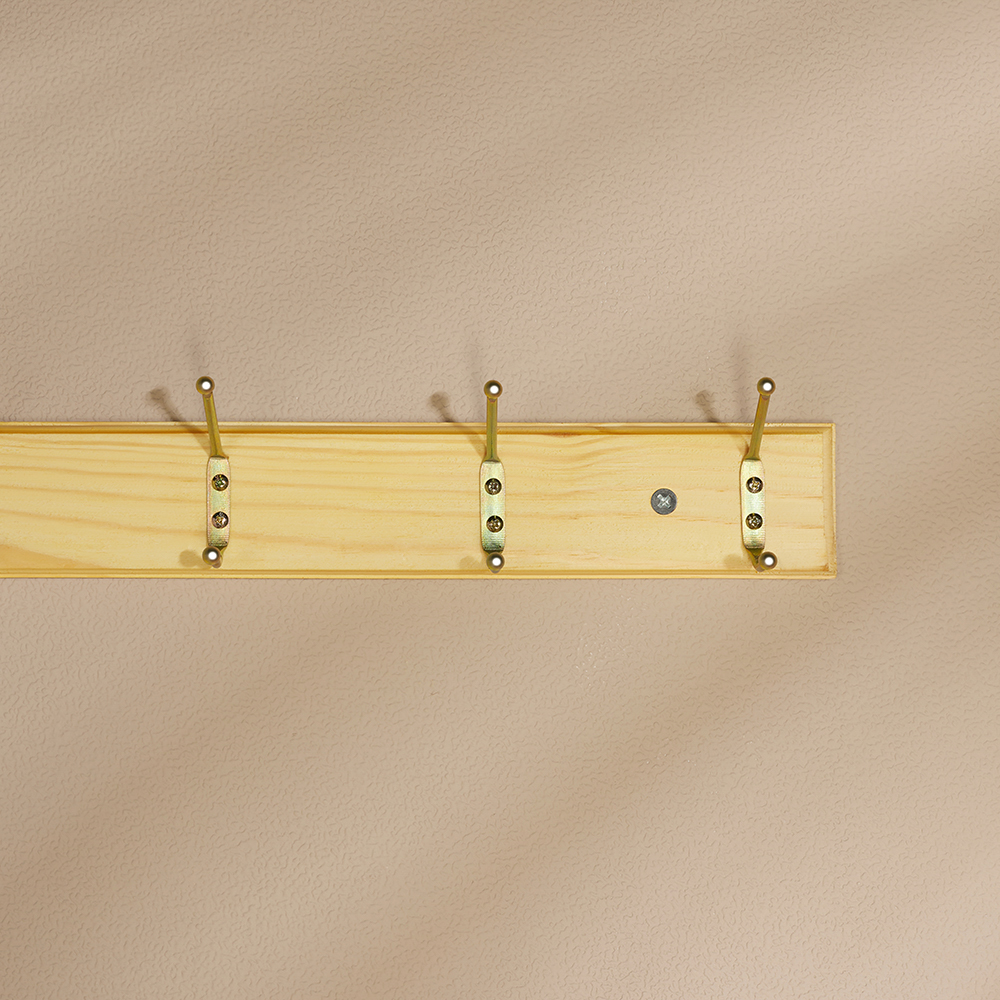 VETTA Вешалка настенная, 5 двойных крючков, 49х6,5см, дерево, металл, арт.№ 465-169