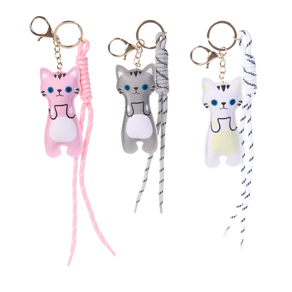 Подвеска брелок шнур паракорд и котик тм ЮL, ПУ, нейлон, металл, 9,5х4,5 см, 3 цвета, арт.№ 334-146