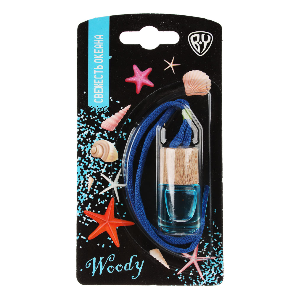 BY Ароматизатор подвесной Woody, бабл гам, океан, цитрус, тутти фрутти, парфюм, 5 мл, арт.№ 794-585