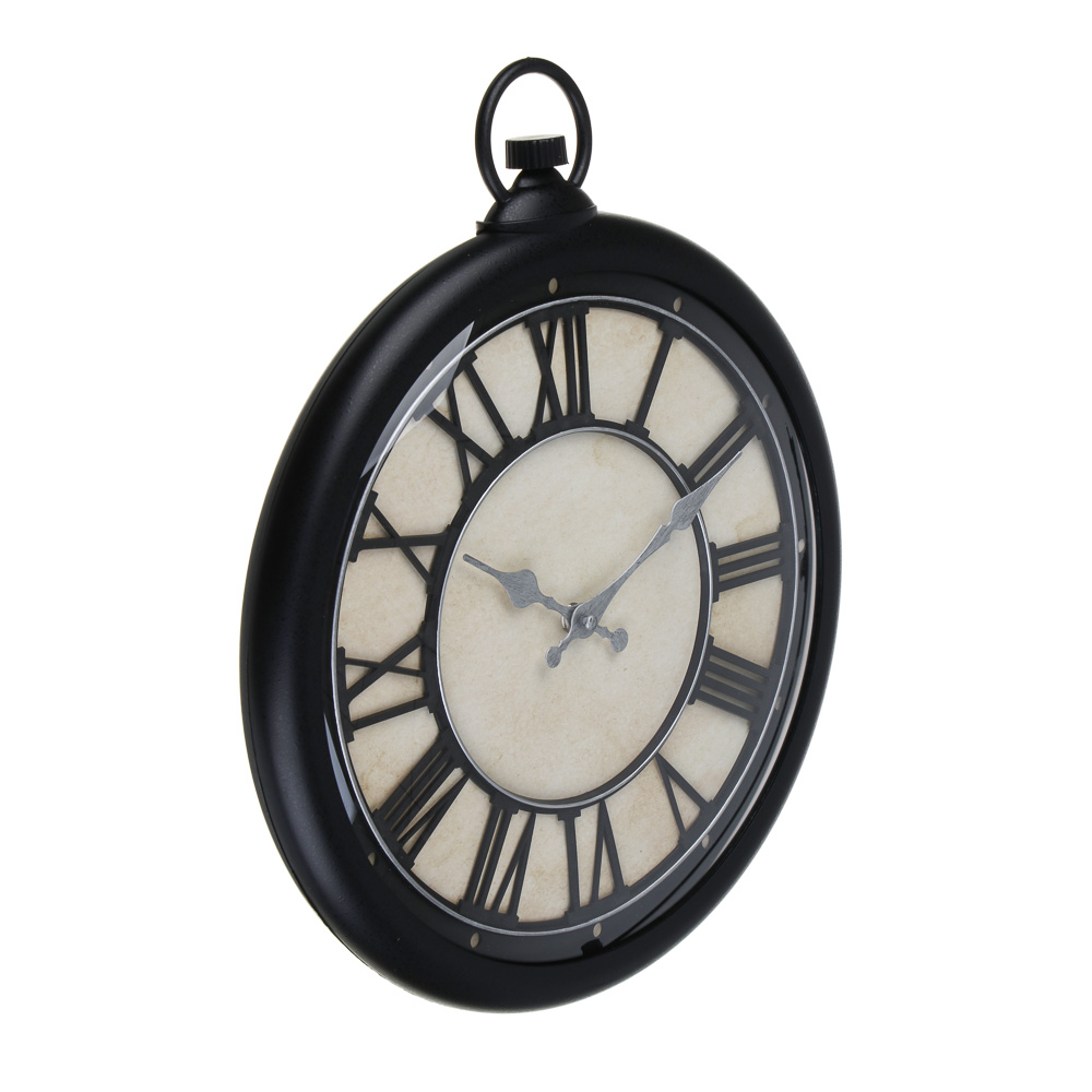 LADECOR CHRONO Часы настенные, круглые, 35,8x42,4x5 см, пластик, цвет черный, арт.№ 581-625