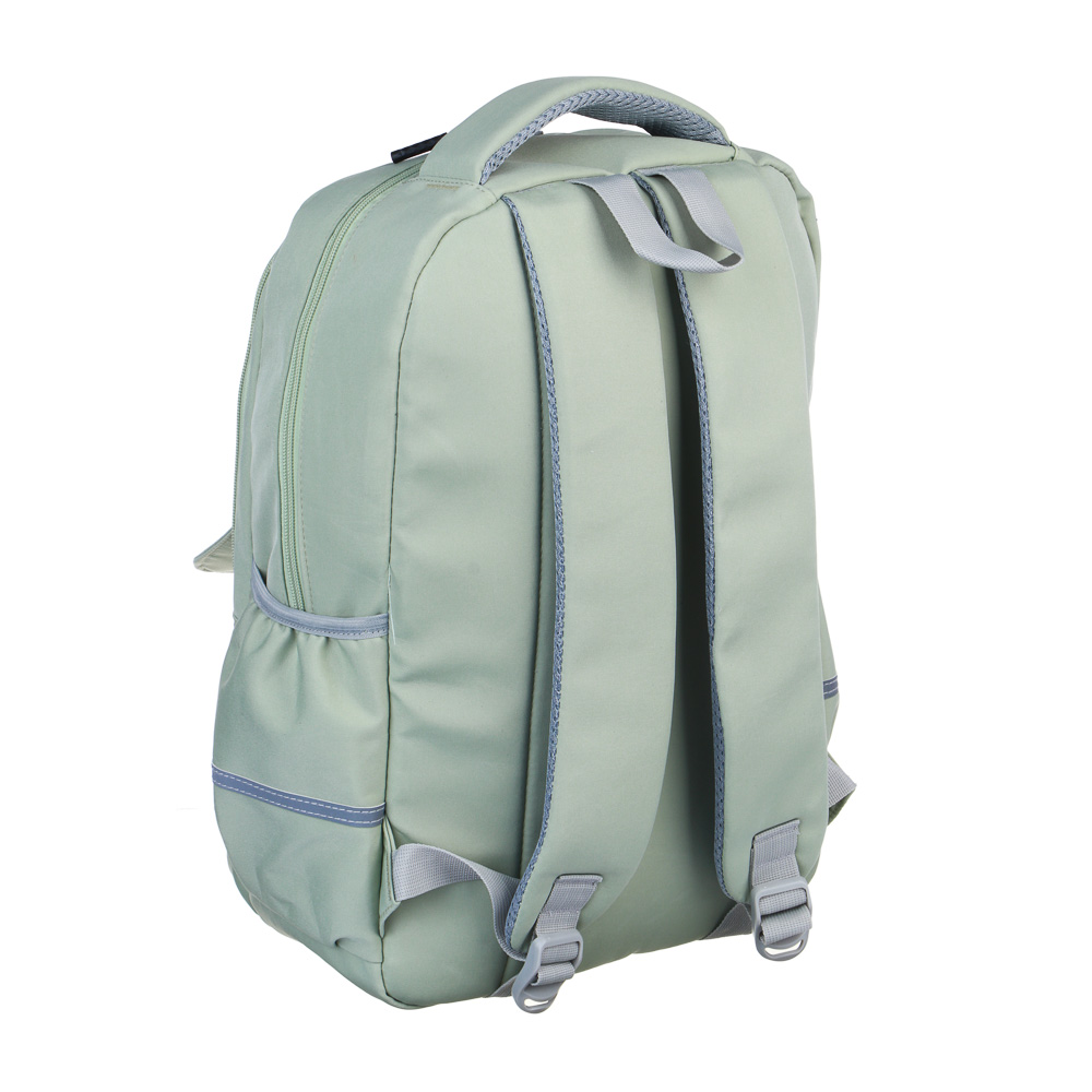 Рюкзак подростковый 42x28x15см, 2 отд., 3 карм., липучка, вышивка, усиленная ручка, ПЭ, фисташковый, арт.№ 254-743