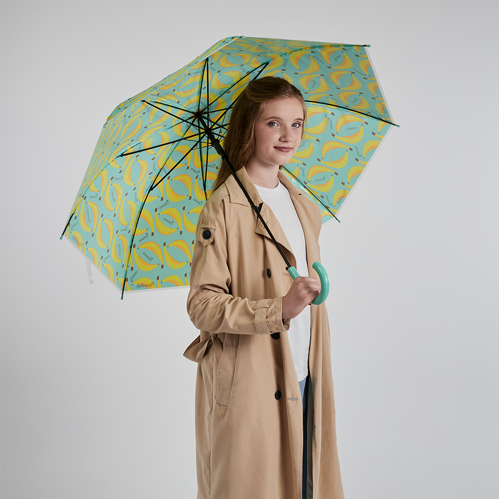 Зонт-трость, универсальный, металл, пластик, ПВХ, 60 см, 8 спиц, банан, RST910, арт.№ 302-386