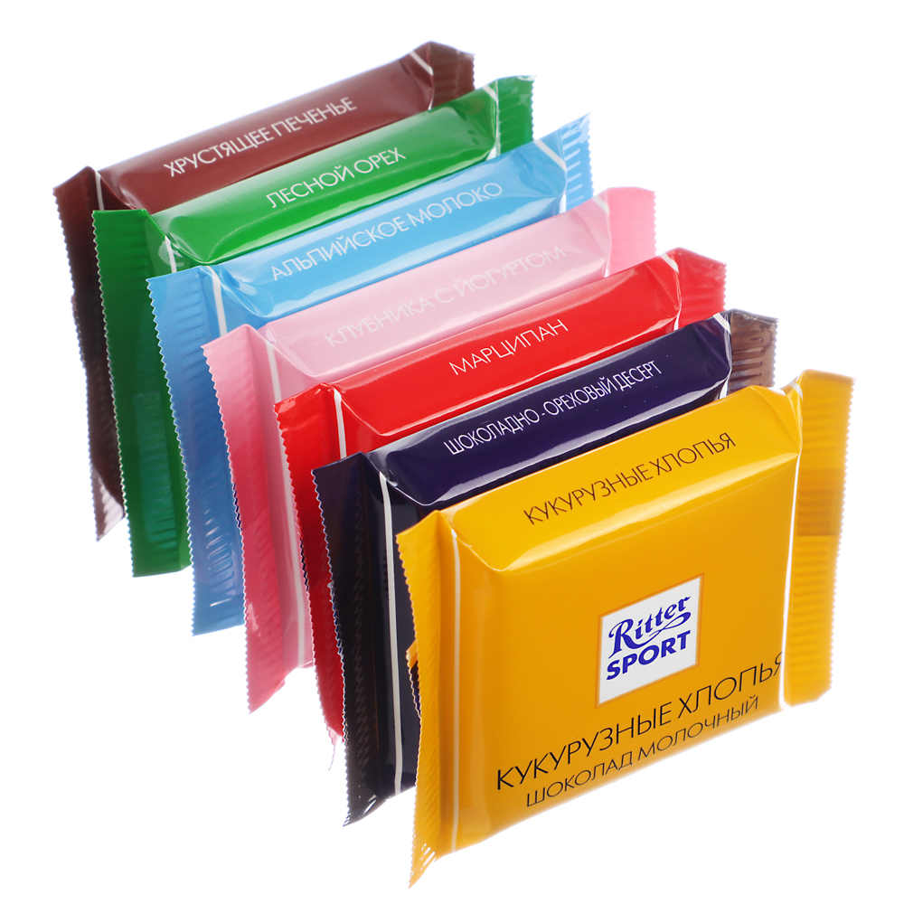 Шоколад Ritter Sport mini Яркая коллекция, 15г, 7 вкусов, арт.№ 347-007