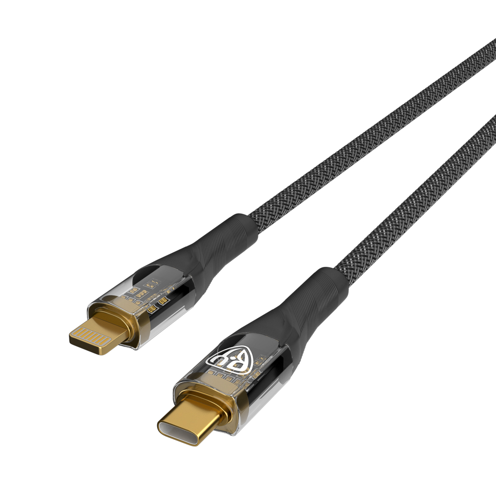 Кабель для зарядки Type C-iP BY Space Cable Techno, 1 м, 2.4А, Быстрая зарядка 22Вт, черный, арт.№ 931-351