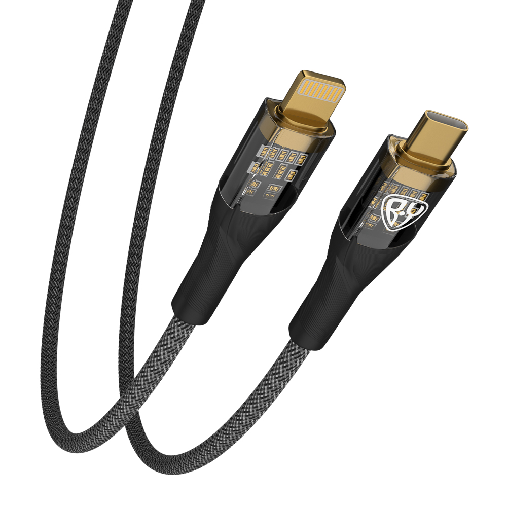 Кабель для зарядки Type C-iP BY Space Cable Techno, 1 м, 2.4А, Быстрая зарядка 22Вт, черный, арт.№ 931-351