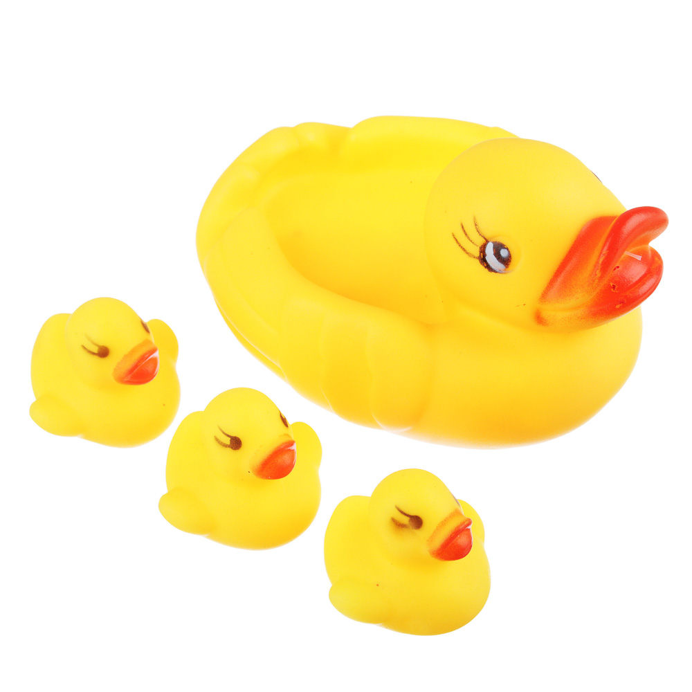 ИГРОЛЕНД Набор фигурок-пищалок "Уточка", 4шт, резина, 10х8х7см, арт.№ 262-136